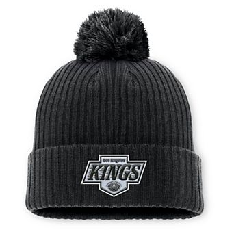 Men's Fanatics Black Los Angeles Kings Primary Logo Cuffed Knit Hat with Pom