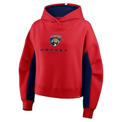 Women's Fanatics Red Florida Panthers Back Check Boxy Hoodie