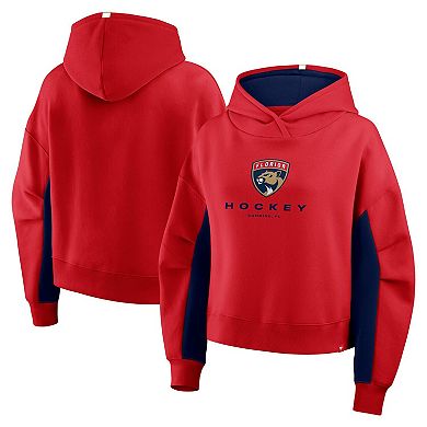Women's Fanatics Red Florida Panthers Back Check Boxy Hoodie