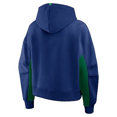 Women's Fanatics Blue Vancouver Canucks Back Check Boxy Hoodie