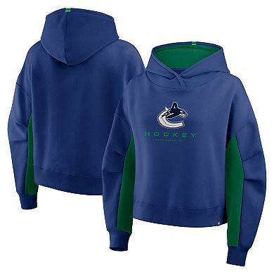 Women's Fanatics Blue Vancouver Canucks Back Check Boxy Hoodie