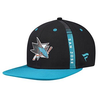 Men's Fanatics Black/Teal San Jose Sharks NHL Draft Authentic Pro Snapback Hat