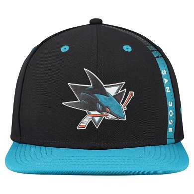Men's Fanatics Black/Teal San Jose Sharks NHL Draft Authentic Pro Snapback Hat