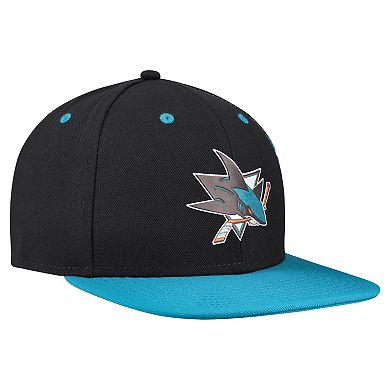 Men's Fanatics Black/Teal San Jose Sharks NHL Draft Authentic Pro Snapback Hat