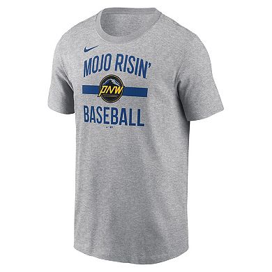 Men's Nike Heather Gray Seattle Mariners City Connect Arched Team Phrase T-Shirt
