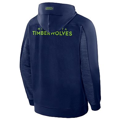 Men's Fanatics Navy Minnesota Timberwolves Back Door Cut Play Defender Full-Zip Hoodie
