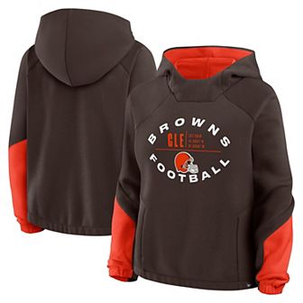 Women's Fanatics Brown Cleveland Browns Oversized��Redzone Bubble Screen Pullover Hoodie