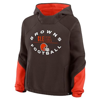 Women's Fanatics Brown Cleveland Browns Oversized Redzone Bubble Screen Pullover Hoodie