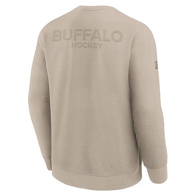 Men's Fanatics Tan Buffalo Sabres Authentic Pro Road Tri-Blend Sweatshirt
