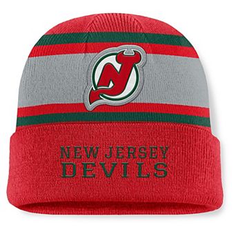 Men's Fanatics Red New Jersey Devils Heritage Varsity Cuffed Knit Hat
