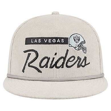 Men's New Era Gray Las Vegas Raiders Cord Rope Corduroy 9FIFTY Snapback Hat