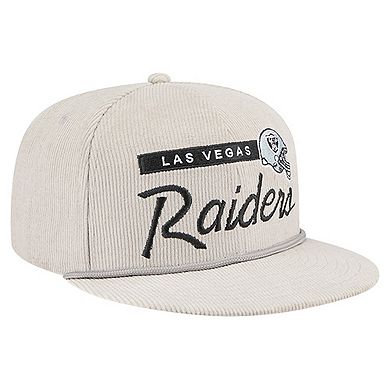 Men's New Era Gray Las Vegas Raiders Cord Rope Corduroy 9FIFTY Snapback Hat