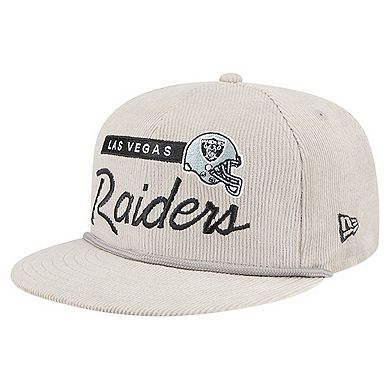 Men's New Era Gray Las Vegas Raiders Cord Rope Corduroy 9FIFTY Snapback Hat