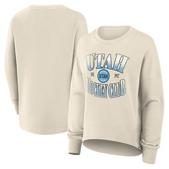 Women's Fanatics Cream Utah Hockey Club Oversized Slice Pullover Sweatshirt