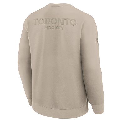 Men's Fanatics Tan Toronto Maple Leafs Authentic Pro Road Tri-Blend Sweatshirt