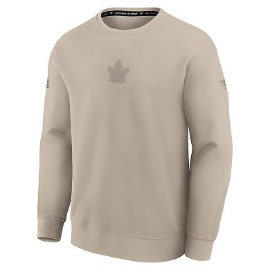 Men's Fanatics Tan Toronto Maple Leafs Authentic Pro Road Tri-Blend Sweatshirt
