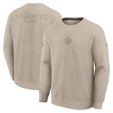 Men's Fanatics Tan Toronto Maple Leafs Authentic Pro Road Tri-Blend Sweatshirt