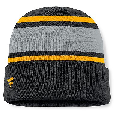 Men's Fanatics Black Boston Bruins Heritage Varsity Cuffed Knit Hat