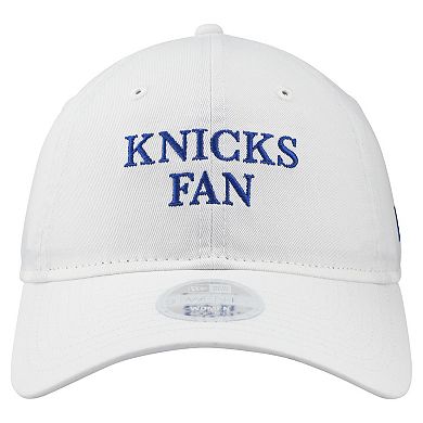 Women's New Era White New York Knicks Team Fan 9TWENTY Adjustable Hat