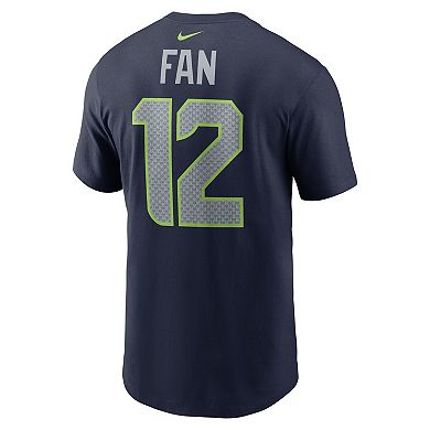 Men's Nike 12s College Navy Seattle Seahawks Name & Number T-Shirt