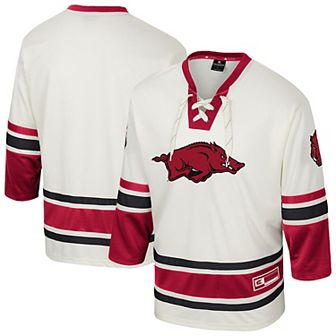 Men's Colosseum Cream Arkansas Razorbacks Puck Proud Fashion Hockey Jersey