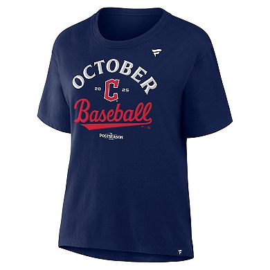 Women's Navy Cleveland Guardians 2025 MLB Postseason Locker Room T-Shirt