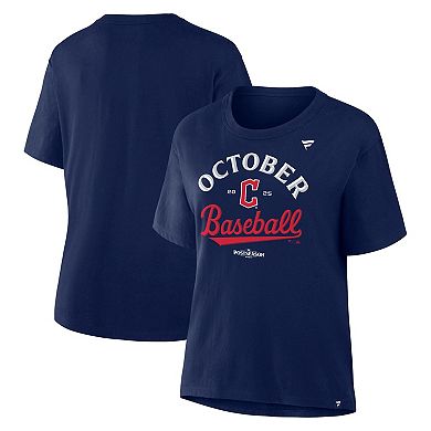 Women's Navy Cleveland Guardians 2025 MLB Postseason Locker Room T-Shirt