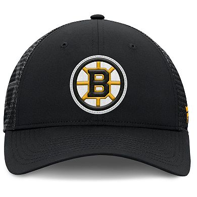 Men's Fanatics Black Boston Bruins Authentic Pro Home Ice Trucker Adjustable Hat