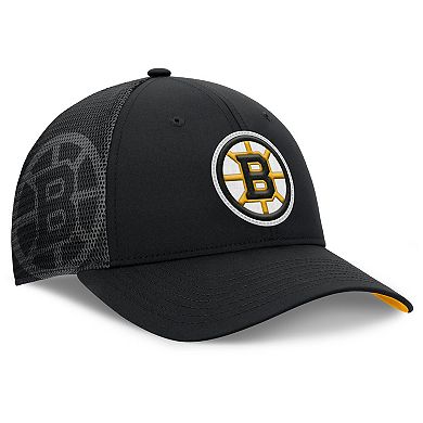 Men's Fanatics Black Boston Bruins Authentic Pro Home Ice Trucker Adjustable Hat