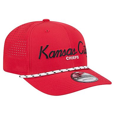 Men's New Era Red Kansas City Chiefs Script 9SEVENTY Adjustable Hat