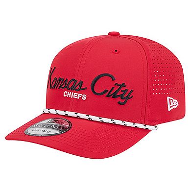 Men's New Era Red Kansas City Chiefs Script 9SEVENTY Adjustable Hat