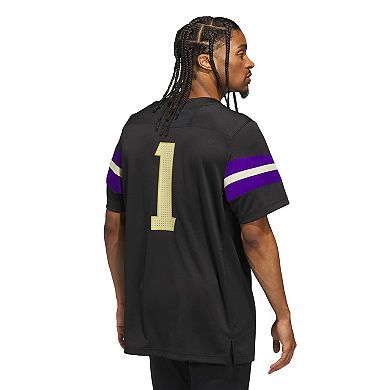 Men's adidas #1 Black Washington Huskies Premier Strategy Jersey