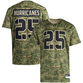 Men's adidas #25 Camo Miami Hurricanes Honor & Support Premier Strategy Jersey