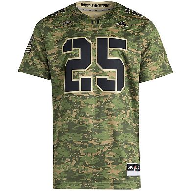 Men's adidas #25 Camo Miami Hurricanes Honor & Support Premier Strategy Jersey