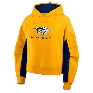 Women's Fanatics Gold Nashville Predators Back Check Boxy Hoodie