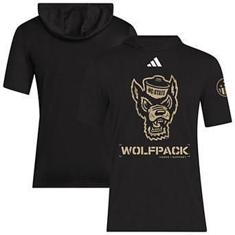 Men's adidas Black NC State Wolfpack 2025 Military Appreciation AEROREADY Hooded T-Shirt