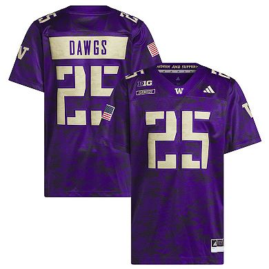Men's adidas #25 Purple Washington Huskies Honor & Support Premier Strategy Jersey