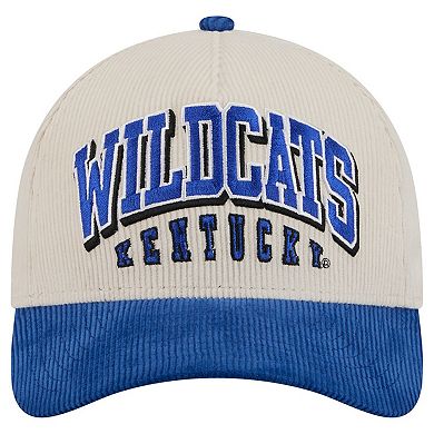Men's New Era Royal/Cream Kentucky Wildcats Arch Two-Tone Corduroy 9FORTY A-Frame Adjustable Hat