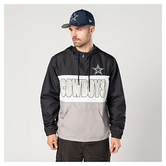 Men's New Era Navy Dallas Cowboys Ripstop Quarter-Zip Hooded Windbreaker