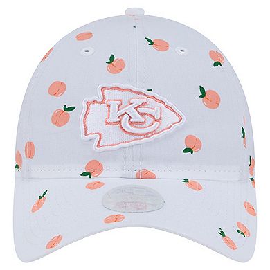 Women's New Era White Kansas City Chiefs Fruit Pattern 9TWENTY Adjustable Hat