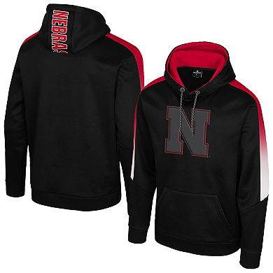 Men's Colosseum Black Nebraska Huskers The Gang Blackout Hoodie