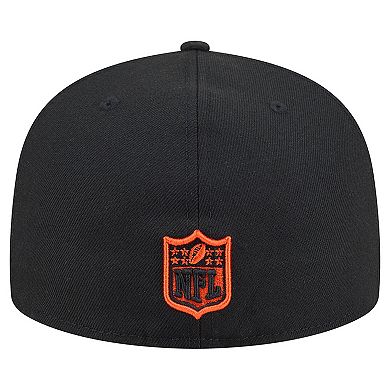Men's New Era Black Cincinnati Bengals Head Oversized 59FIFTY Fitted Hat