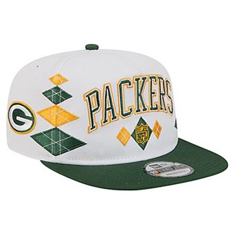 Men's New Era White Green Bay Packers Argyle 19TWENTY Adjustable Hat