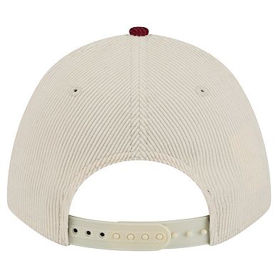 Men's New Era Garnet/Cream Florida State Seminoles Arch Two-Tone Corduroy 9FORTY A-Frame Adjustable Hat