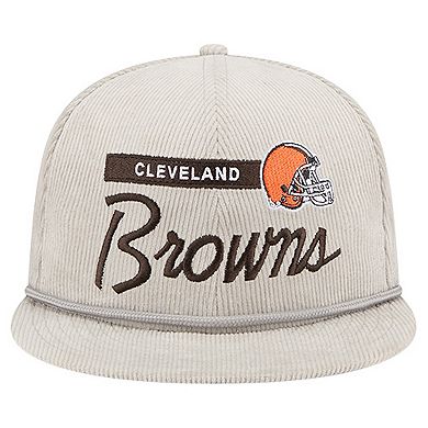 Men's New Era Gray Cleveland Browns Cord Rope Corduroy 9FIFTY Snapback Hat
