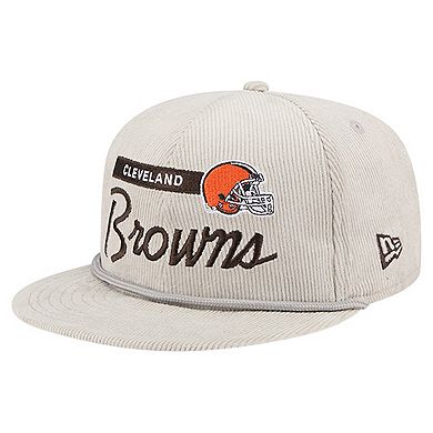 Men's New Era Gray Cleveland Browns Cord Rope Corduroy 9FIFTY Snapback Hat
