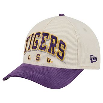 Men's New Era Purple/Cream LSU Tigers Arch Two-Tone Corduroy 9FORTY A-Frame Adjustable Hat