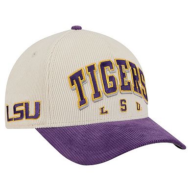 Men's New Era Purple/Cream LSU Tigers Arch Two-Tone Corduroy 9FORTY A-Frame Adjustable Hat