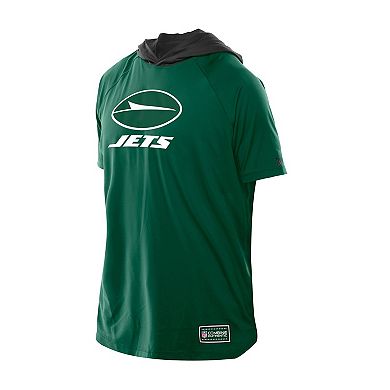Men's New Era Green New York Jets Combine Authentic Hooded Raglan Short-Sleeve T-Shirt