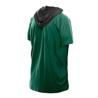 Men's New Era Green New York Jets Combine Authentic Hooded Raglan Short-Sleeve T-Shirt